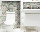 4" X 4" Vintage Sage Mosaic Peel And Stick Removable Tiles