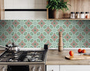 4" X 4" Vintage Green And Taupe Mosaic Peel And Stick Removable Tiles