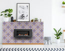 4" X 4" Vintage Purple And Taupe Mosaic Peel And Stick Removable Tiles