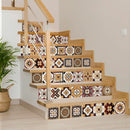 4" X 4" Shades Of Brown Mosaic Peel And Stick Removable Tiles