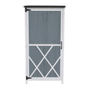 54' Two-Tone Storage Shed - Gray & White Design with Sloped Roof & 5 Customizable Compartments