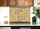 4" X 4" Vintage Beige And White Peel And Stick Removable Tiles