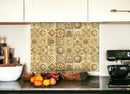 4" X 4" Vintage Beige And White Peel And Stick Removable Tiles