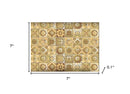 4" X 4" Vintage Beige And White Peel And Stick Removable Tiles