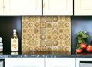 4" X 4" Vintage Beige And White Peel And Stick Removable Tiles