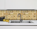 4" X 4" Vintage Beige And White Peel And Stick Removable Tiles