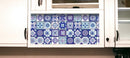 4" X 4" Vintage Turq Blue And White Peel And Stick Removable Tiles