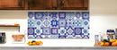 4" X 4" Vintage Turq Blue And White Peel And Stick Removable Tiles
