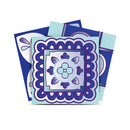 4" X 4" Vintage Turq Blue And White Peel And Stick Removable Tiles