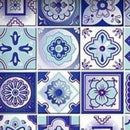 4" X 4" Vintage Turq Blue And White Peel And Stick Removable Tiles