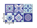 4" X 4" Vintage Turq Blue And White Peel And Stick Removable Tiles