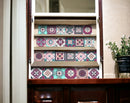 4" X 4" Vintage Turq Blush And Mauve Peel And Stick Removable Tiles
