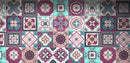 4" X 4" Vintage Turq Blush And Mauve Peel And Stick Removable Tiles