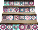 4" X 4" Vintage Turq Blush And Mauve Peel And Stick Removable Tiles
