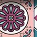 4" X 4" Vintage Turq Blush And Mauve Peel And Stick Removable Tiles