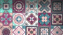 4" X 4" Vintage Turq Blush And Mauve Peel And Stick Removable Tiles