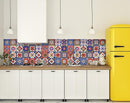 4" X 4" Mediterra Terra Cotta Mosaic Peel And Stick Removable Tiles