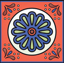 4" X 4" Mediterra Terra Cotta Mosaic Peel And Stick Removable Tiles