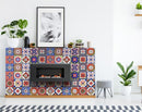 4" X 4" Mediterra Terra Cotta Mosaic Peel And Stick Removable Tiles