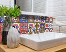 4" X 4" Mediterra Terra Cotta Mosaic Peel And Stick Removable Tiles