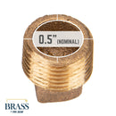 1/2 in. Red Brass Plug