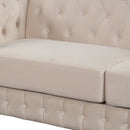 Modern Velvet Upholstered 3-Piece Sofa Set with Rubber Wood Legs in Beige