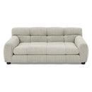 Modern Beige Pet Sofa with Backrest and Armrests, Linen Fabric for Medium and Large Dogs