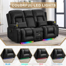 Power Reclining Loveseat With Massage And LED Lighting