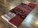 Persian Tribal Nomadic Saddle Cover Rug, Antique, Handmade, Wool, Red Ivory Black, Collectible, Shashavan