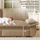 Queen Size Premium Convertible Sofabed Camel Corduroy