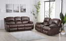 Brown Faux Leather Sofa and Loveseat Set Two Piece