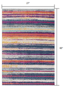 4' X 6' Multicolor Irregular Striped Area Rug