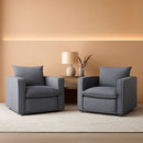 Charcoal Upholstered Swivel Accent Chair 34Inch Wide