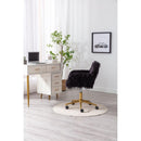 Modern Faux fur home office chair, fluffy chair for girls, makeup vanity Chair with Gold Plating Base