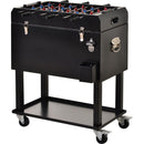 68QT Patio Cooler Ice Chest with Foosball Table Top, Portable Poolside Party Bar Cold Drink Rolling Cart on Wheels with Tray Shelf