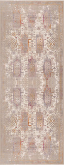 10' Runner Beige and Ivory Medallion Power Loom Runner Rug