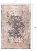 10' Runner Gray and Ivory Oriental Power Loom Runner Rug