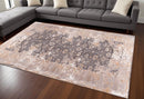 10' Runner Gray and Ivory Oriental Power Loom Runner Rug