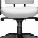 White and Black Adjustable Swivel Faux Leather Rolling Executive Office Chair