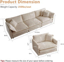 Light Coffee Chenille 3 Piece Sofa Set With Two Singles