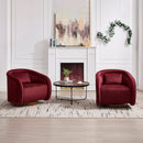Swivel Accent Chair, 360-degree Swivel Barrel Chair with Velvet Fabric Upholstery, Comfy Pumpkin-Shaped Swivel Chair for Living Room, Bedroom, or Office