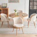 Forty Seven Inch Round Dining Table Oak Finish Chairs