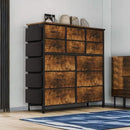 Brown Rustic Dresser With 12 Drawers Extra Storage