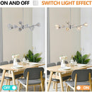 Modern Crystal Chandeliers, 9 Lights Chrome Chandelier for Living Room Bedroom, Dining Room Chandelier Over Table, Kitchen Light Fixtures(Bulbs Not Included)