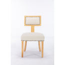 T back dining chair, with rivet decoration adjustment mat, suitable for dining room, kitchen, balcony, bedroom,set of 2