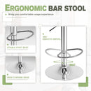 Bar Stools Set Of 2 Black PU Leather Swivel Adjustable Counter Height