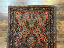 Antique Persian Lilihan Rug 2x4, Red, Floral, Wool, Handmade Lilian Persian Carpet
