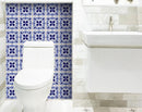 4" X 4" Blue And White Mosaic Peel And Stick Removable Tiles