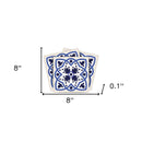 5" X 5" Blue And White Mosaic Peel And Stick Removable Tiles