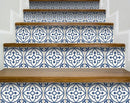 8" X 8" Tulipa Blue and White Peel and Stick Removable Tiles